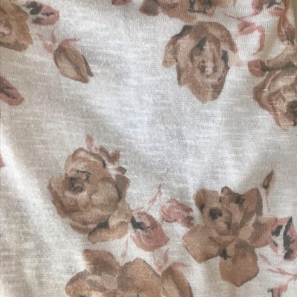 Oh Baby Maternity Cream Floral Long Sleeve Med - Picture 7 of 8